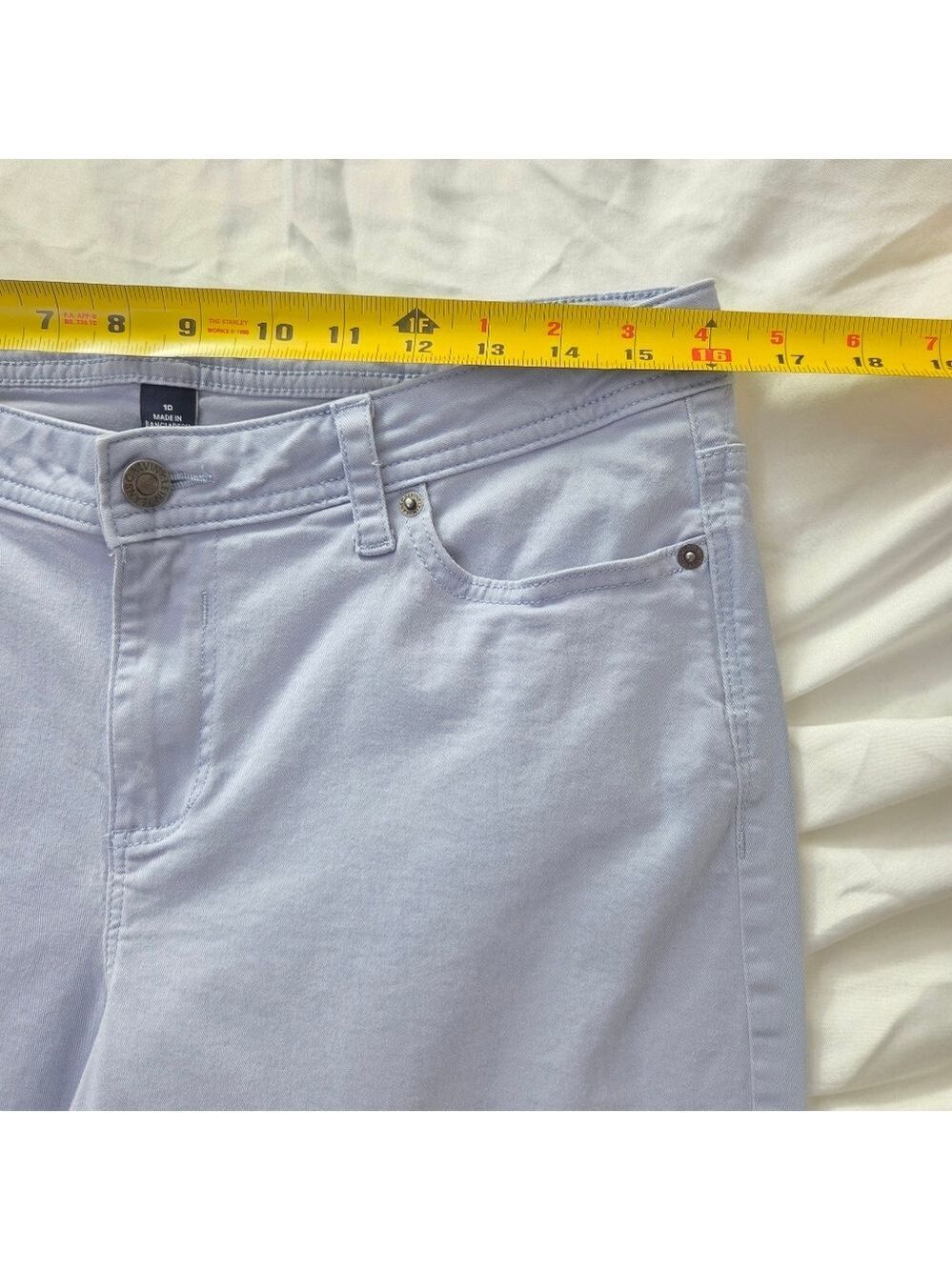 Calvin Klein Jeans Mid Rise Cropped Pastel Blue Jeans Size 10 - Picture 7 of 9